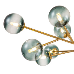 15-Light Glam Modern Branching Sputnik Blue Glass Globes Bubble Chandelier for Living Room/ Dining Room/ Kitchen