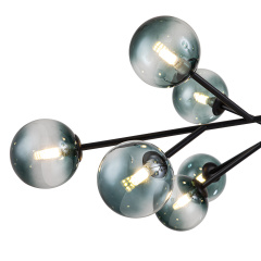 15-Light Glam Modern Branching Sputnik Blue Glass Globes Bubble Chandelier for Living Room/ Dining Room/ Kitchen