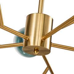 15-Light Glam Modern Branching Sputnik Blue Glass Globes Bubble Chandelier for Living Room/ Dining Room/ Kitchen