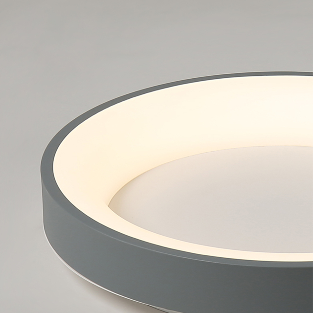Modern Minimalist Round Shape LED Flush Mount Grey Ceiling Light for Living Room Hallway Home Office