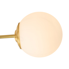 3-Light Mid-Century Modern Semi Flush Mount with Frosted Glass Globe for Dining Room/ Kitchen/ Living