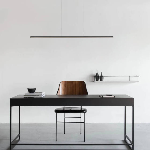 Modern Linear LED Chandelier Dimmable Suspension Pendant Lighting for Kitchen Island Dining Table Breakfast Bar