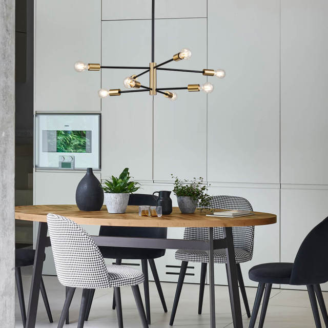 Modern Mid-century Sputnik Silhouette Two-Tier Chandelier for Restaurant/ Living Room/ Bedroom