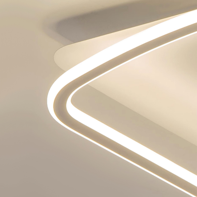 Modern Minimalist Sleek Square LED Flush Mount Ceiling Light For Living Room Hallway Home Office
