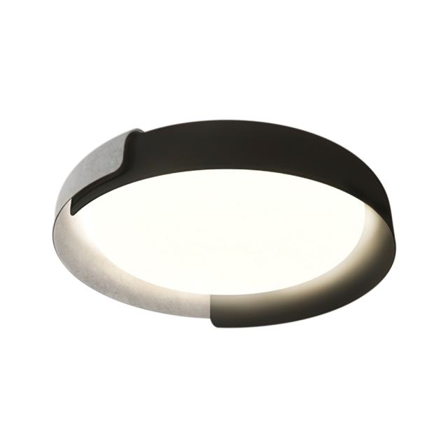 Modern Minimalist Round LED Flush Mount Ceiling Light with Wood & Metal For Hallway Home Office Living Room