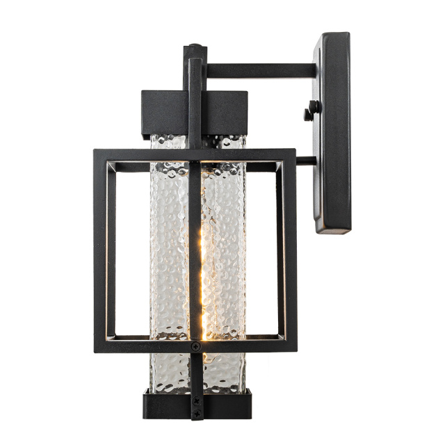IP23 Outdoor Hammer Cage Glass Wall Sconce Waterproof Indoor Porch Light Fixture in Modern Style