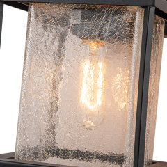 IP23 Outdoor Lantern Crackle Glas Shade Wall Sconce Waterproof Indoor Porch Light Fixture in Modern Style