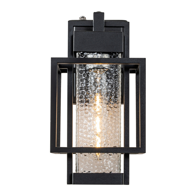 IP23 Outdoor Hammer Cage Glass Wall Sconce Waterproof Indoor Porch Light Fixture in Modern Style
