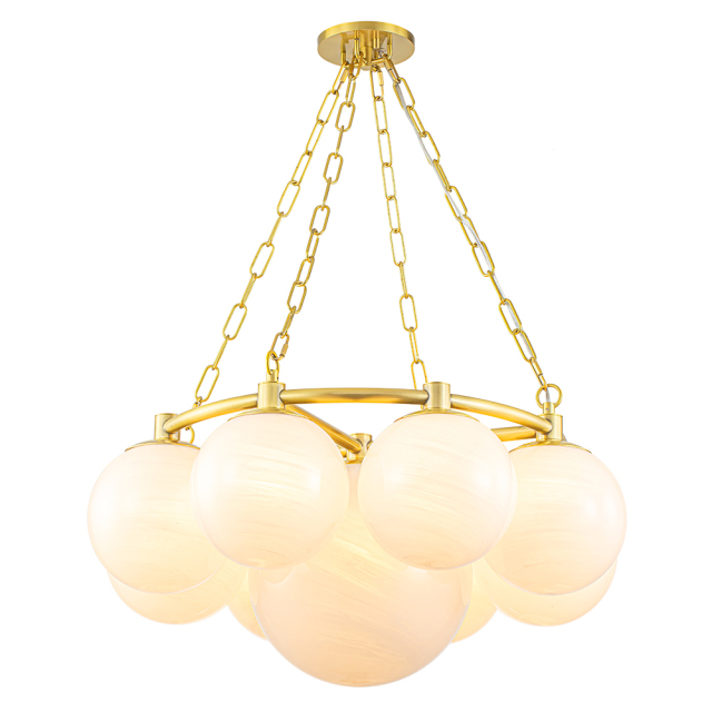 Designer Cloud 9-light Modern Glam Bubble Chandelier Cluster Mood Light with Opal Globes for Living Room Dining Room Girls Room Kid's Bedroom