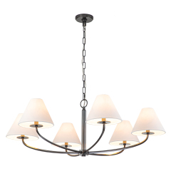 Traditional Mid-century Modern Metal Chandelier with Curved 6-Arm Design for Living Room/ Dining Room/ Bedroom