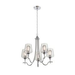 Traditional Modern Empire Candle Style Wine Glass Chandelier With Curved Arm Design For Living Room Dining Room Bedroom