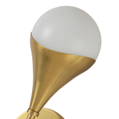 2-Light Modern Teardrop Aged Brass Vanity Light Bracket Opal Globe Wall Sconce For Bedroom/ Bathroom/ Hallway/ Entryway