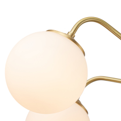 6-light Modern Glam Bubble Chandelier Milky Glass Globe Hanging Light for Living Room Dining Room Dining Table