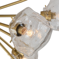 9-Light Modern Glam Ice Glass Semi Flush Mount Ceiling Light for Dining Room/ Kitchen/ Living Room