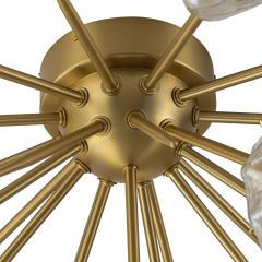 9-Light Modern Glam Ice Glass Semi Flush Mount Ceiling Light for Dining Room/ Kitchen/ Living Room