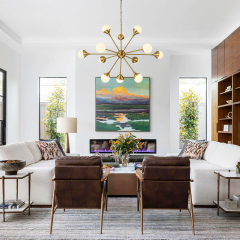 12-Light Modern Sunbrast Sputnik Chandelier in Brass Finish for Living Room/ Dining Room/ Restaurant/ Bedroom