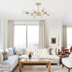 8-Light Modern Linear Semi Flush Mount Sputnik Light for Living Room Bedroom 8-Light Modern Linear Semi Flush Mount Sputnik Light for Living Room Bedroom