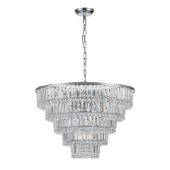 17-Light Modern Luxury Dimmable Chandelier in Tassel Crystal Tiered Style for Living Room/ Dining Room/ Restaurant/ Bedroom