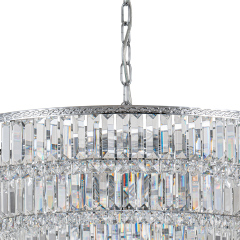 17-Light Modern Luxury Dimmable Chandelier in Tassel Crystal Tiered Style for Living Room/ Dining Room/ Restaurant/ Bedroom