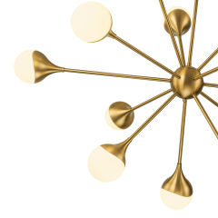 12-Light Modern Sunbrast Sputnik Chandelier in Brass Finish for Living Room/ Dining Room/ Restaurant/ Bedroom