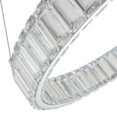 Glam Modern Circular Round Dimmable LED Chandelier in Luxury Crystal Design for Living Room/ Dining Room/ Restaurant/ Bedroom