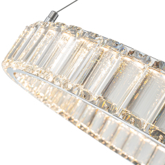 Glam Modern Circular Round Dimmable LED Chandelier in Luxury Crystal Design for Living Room/ Dining Room/ Restaurant/ Bedroom
