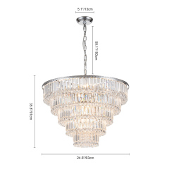 17-Light Modern Luxury Dimmable Chandelier in Tassel Crystal Tiered Style for Living Room/ Dining Room/ Restaurant/ Bedroom