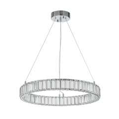 Glam Modern Circular Round Dimmable LED Chandelier in Luxury Crystal Design for Living Room/ Dining Room/ Restaurant/ Bedroom