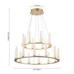 Dimmable LED Luxury Modern Wagon Wheel Chandelier with Acrylic Shade for Dining Table/ Kitchen/ Entryway/ Entrance