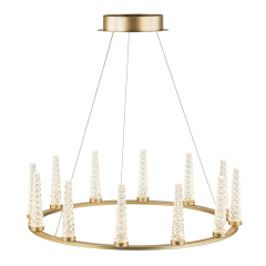 Dimmable LED Luxury Modern Wagon Wheel Chandelier with Acrylic Shade for Dining Table/ Kitchen/ Entryway/ Entrance