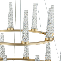 Dimmable LED Luxury Modern Wagon Wheel Chandelier with Acrylic Design for Dining Table/ Kitchen/ Entryway/ Entrance