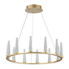 Dimmable LED Luxury Modern Wagon Wheel Chandelier with Acrylic Shade for Dining Table/ Kitchen/ Entryway/ Entrance