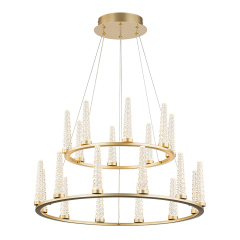 Dimmable LED Luxury Modern Wagon Wheel Chandelier with Acrylic Design for Dining Table/ Kitchen/ Entryway/ Entrance