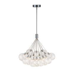 Glam Modern Dimmable LED Cluster Chandelier with Swirled Glass Bubble Design for Living Room/ Dining Room/ Restaurant/ Bedroom