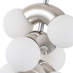 10-Light Modern Cylindrical Module Multi-Tiered Geometric Pendant Light in Opal Glass Globe For Bedroom Study Room Living Room
