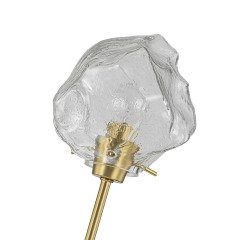 Glam Modern Branching Ice Glass Shade Chandelier in Brass Finish for Living Room/ Dining Room/ Kitchen