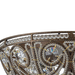 Decorative Modern Roman Style 3-Light Flush Mount Chandelier with Crystal Glass Beads for Study Room Dining Room Bedside