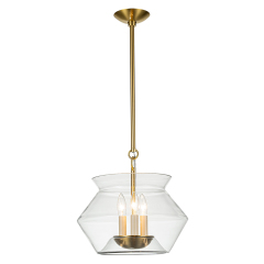 3-Light Modern Minimalist Valley Lighting Clear Glass Jar Pendant Light For Living Room/ Dining Room/ Kitchen
