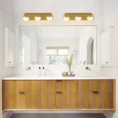 Modern Brushed Brass Spherical Geometry Wall Sconces Wall Lights Over Mirror Bathroom Vanity Light for Entryway/ Living Room/ Bedroom