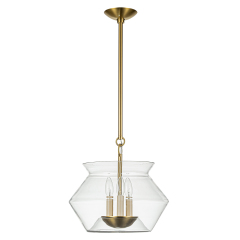 3-Light Modern Minimalist Valley Lighting Clear Glass Jar Pendant Light For Living Room/ Dining Room/ Kitchen