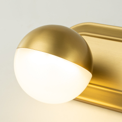 Modern Brushed Brass Spherical Geometry Wall Sconces Wall Lights Over Mirror Bathroom Vanity Light for Entryway/ Living Room/ Bedroom