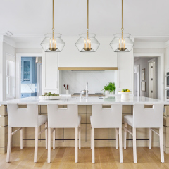3-Light Modern Minimalist Valley Lighting Clear Glass Jar Pendant Light For Living Room/ Dining Room/ Kitchen