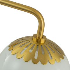 Minimalist Modern 3-Light Polished Brass Opal Glass Globe Wall Sconces Bathroom Vanity Light for Front Door/ Entryway/ Mirror