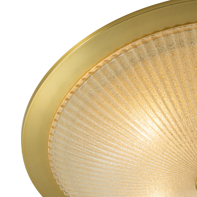Modern Brass 3-Light Flush Mount Ceiling Light in Glass Bowl Shape