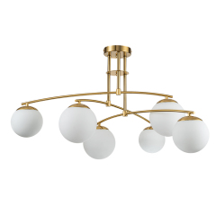 Mid-Century Modern Sputnik Branching Opal Glass Bubble Semi Flush Chandelier for Living Room Dining Room Bedroom
