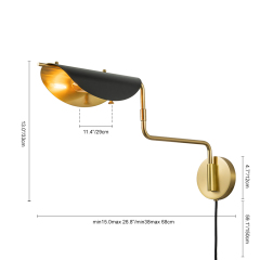 Modern Contemporary Swing Arm Wall Sconce for Bedroom Living Room