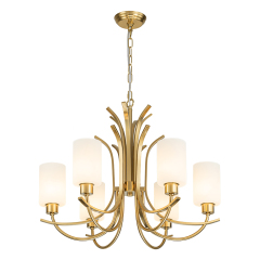 Chic Modern Empire Chandelier Sputnik Arms Hanging Light in Cylinder Shades for Living Room Kitchen Island