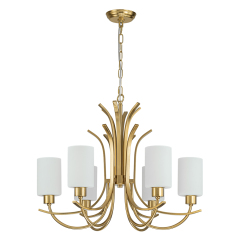 Chic Modern Empire Chandelier Sputnik Arms Hanging Light in Cylinder Shades for Living Room Kitchen Island