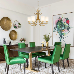 Chic Modern Empire Chandelier Sputnik Arms Hanging Light in Cylinder Shades for Living Room Kitchen Island