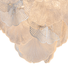 8-Light Designer Glam Modern Ginkgo Leaf Entry Chandelier Glass Shell Pendant for Living Room/ Dining Room/ Kitchen
